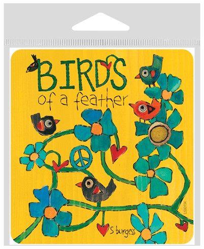 Birds of a feather large sticker.