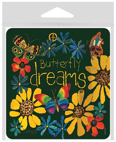 Butterfly dreams large sticker.