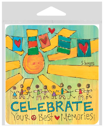 Celebrate your best memories large sticker.