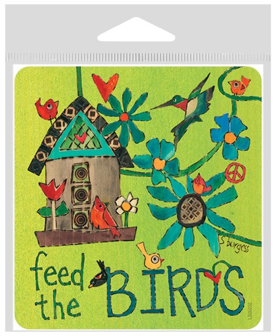 Feed the birds large sticker.
