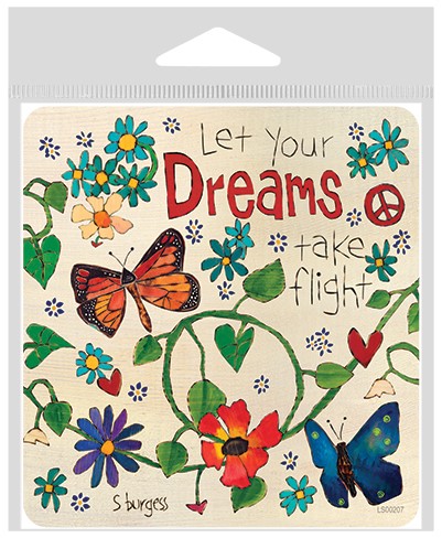 Let your dreams take flight large sticker.