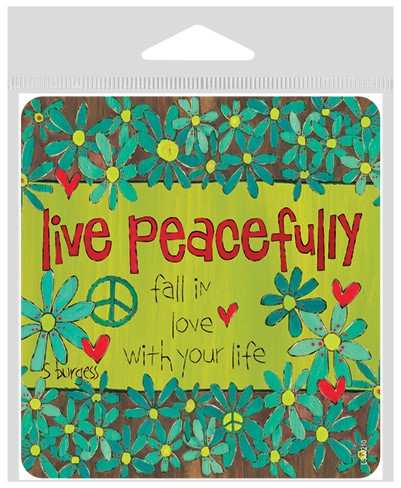 Live peacefully - fall in love with your life large sticker.