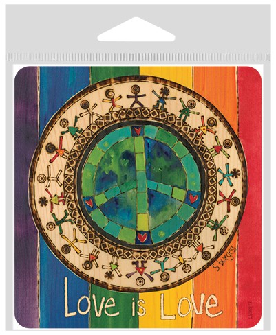 Love is love large sticker.