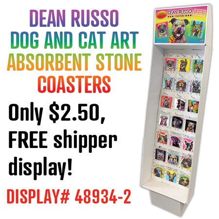 Dean Russo Absorbent Stone Coasters Display