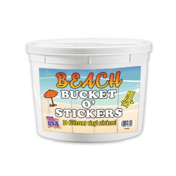 Beach Bucket o' Stickers (no palm trees)