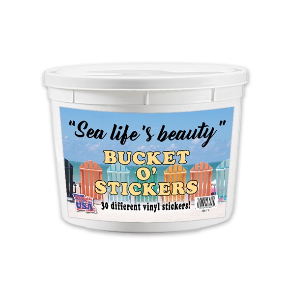 Sea Life's Beauty Bucket o' Stickers - contains 30 different designs.