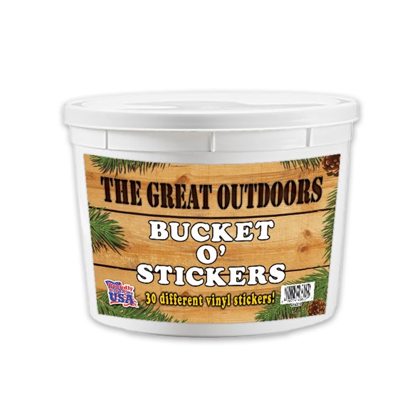 The Great Outdoors Bucket o' Stickers - contains 30 different designs,