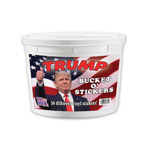 1 - Trump Bucket o' Stickers - contains 30 different designs, 6 of each = 180