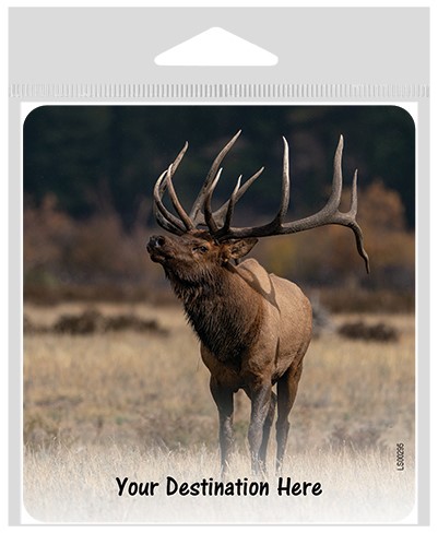 Elk calling in a field large sticker.