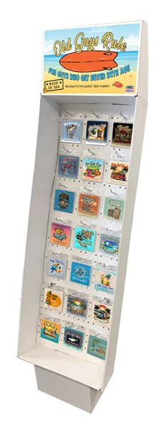 1 - Old Guys Rule Coasters BEACH/COASTAL DESIGNS cardboard display