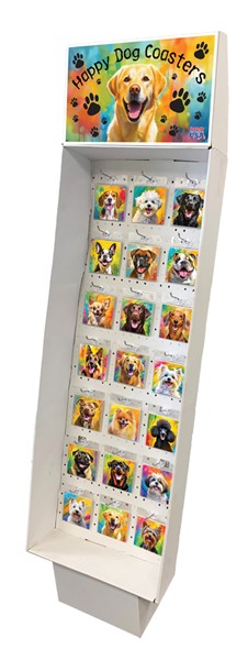 1 - Happy Dogs absorbent stone coasters cardboard display